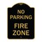 Signmission Designer Series Sign-No Parking Fire Zone, Black & Gold Aluminum Sign, 18" x 24", BG-1824-23616 A-DES-BG-1824-23616 - alternate 1